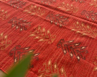 Handwoven Wool Jute Kilim Rug Bohemian Traditional Rug Kilim Jute Rug Southwestern Rug Eco Friendly Rug Accent Hallway Rug Washable Soft Rug