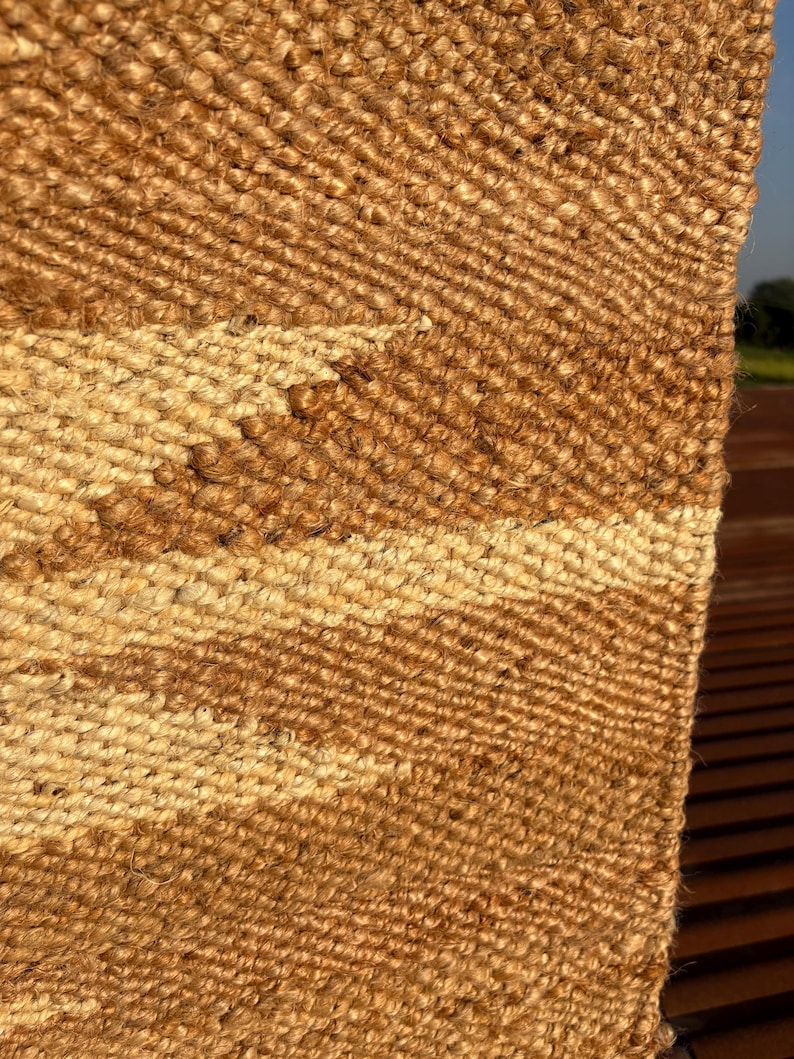 Handmade Rug-Natural Jute Runner Rug Hallway Rug Stair Rug Custom Size Rug Kitchen Rug Handwoven Rug Vintage Rug Bohemian Rug Area Rug 2x3