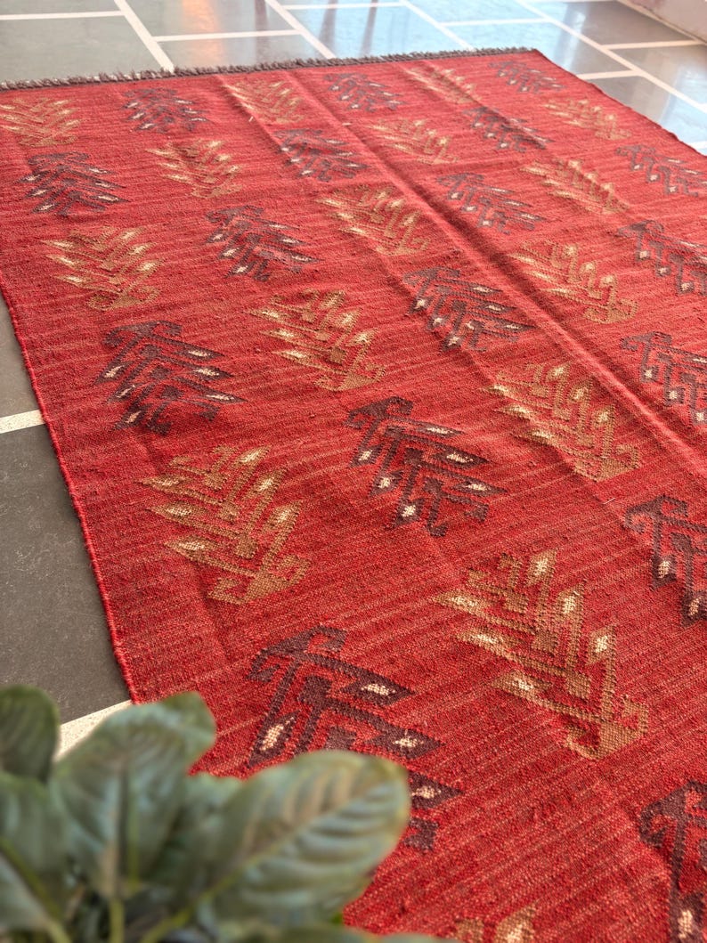 handwoven kilim wool jute rug