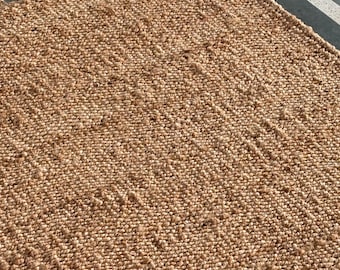 Natural Jute Rug Handmade Hemp Rug Vintage Handwoven Rug  Decorative Rug Outdoor Rug  Patio Aztec Rug Hallway Rug Kitchen Rug 5x7 Rug 8x10