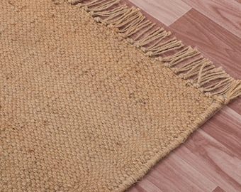 Handmade Jute Rug Natural Jute Runner Rug Hemp Rug Vintage Rug Hallway Rug Outdoor Rug Custom Size Rug Kitchen Rug Bedroom Rug Area Rug 5x8