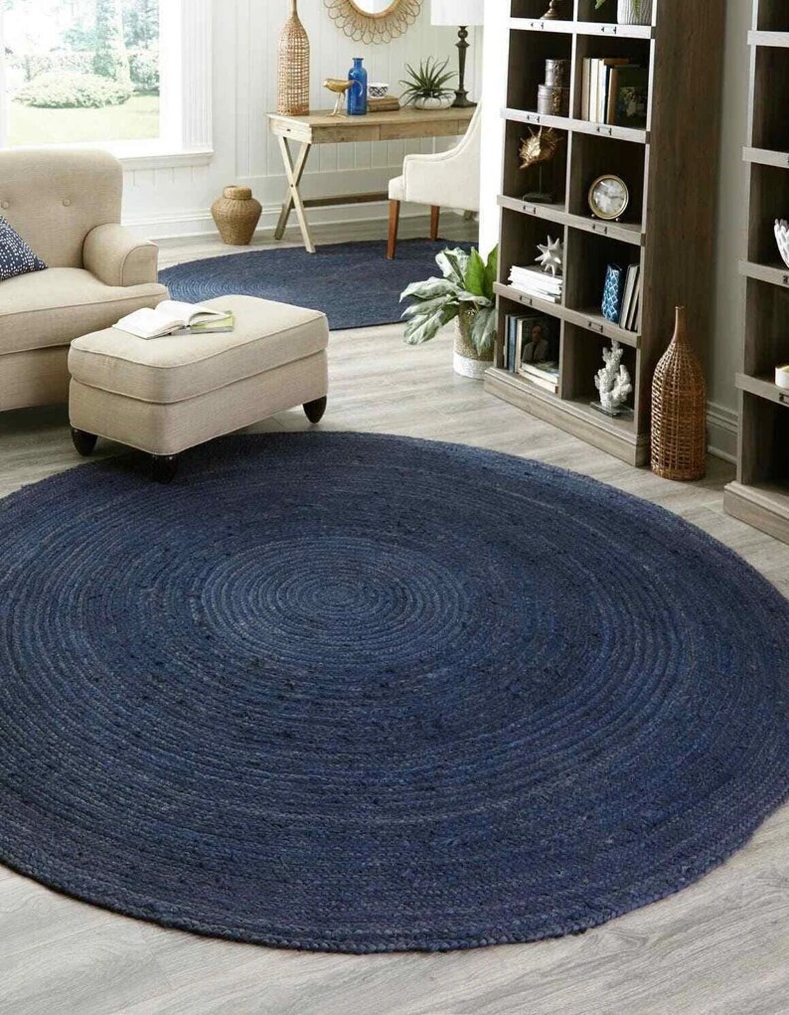 Round Rug Jute Rug Beautiful Round Rug Handwoven Round Etsy