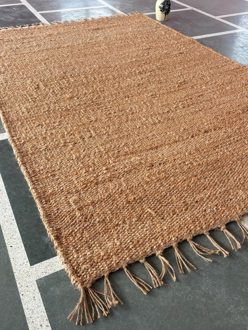 Handmade Hemp Rug | Hallway Runner Rug  Natural Runner Rug Living Room Rug Farmhouse Area Rug Large Runner Rug  Handwoven Textured Rug 8x10