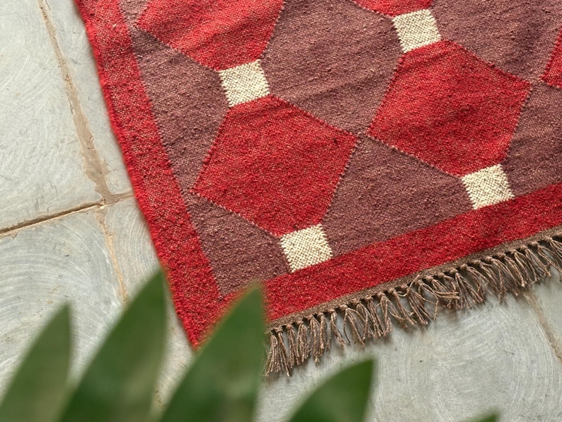 Wool Jute Rug Handwoven Rug Boho Rug Vintage Decor Rug Hallway Kilim Runner  Custom Size Rug Bohemian Rug BedRoom Rug living Room Rug 8x10