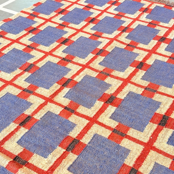 Wool Jute Rug Kilim Area Rug Handmade Kilim Runner Rug Boho Hallway Rug Vintage Kitchen Rug Outdoor Handwoven Wool Rug Custom Size Rug 8x10