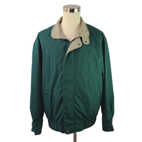 Members Only Dark Green Racers Vintage Jacket Win… - image 2