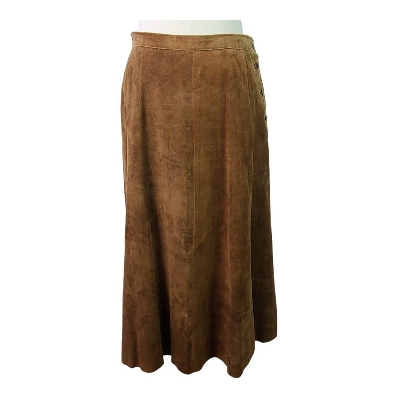 Professional Classic Brown Leather Maxi Skirt main image 1