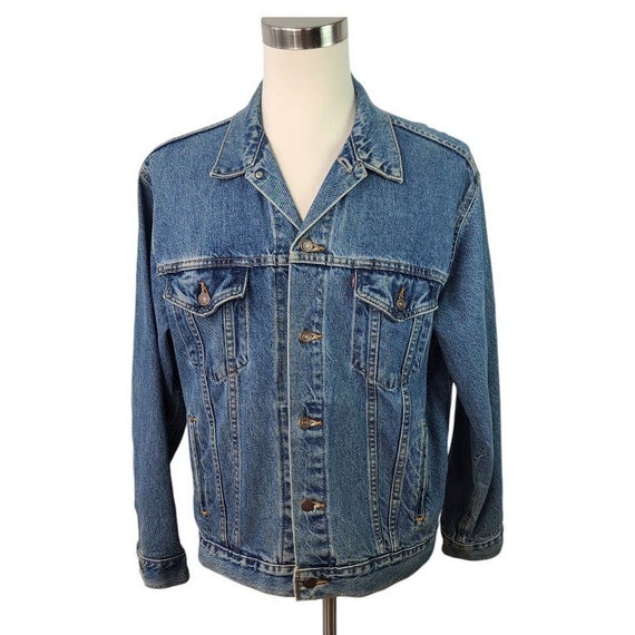 Levi Straus Blue Denim Jeans Vintage USA Jacket C… - image 1