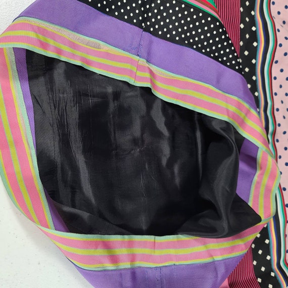 J McLaughlin Black Pink  Purple Ribbon Skirt Vint… - image 4