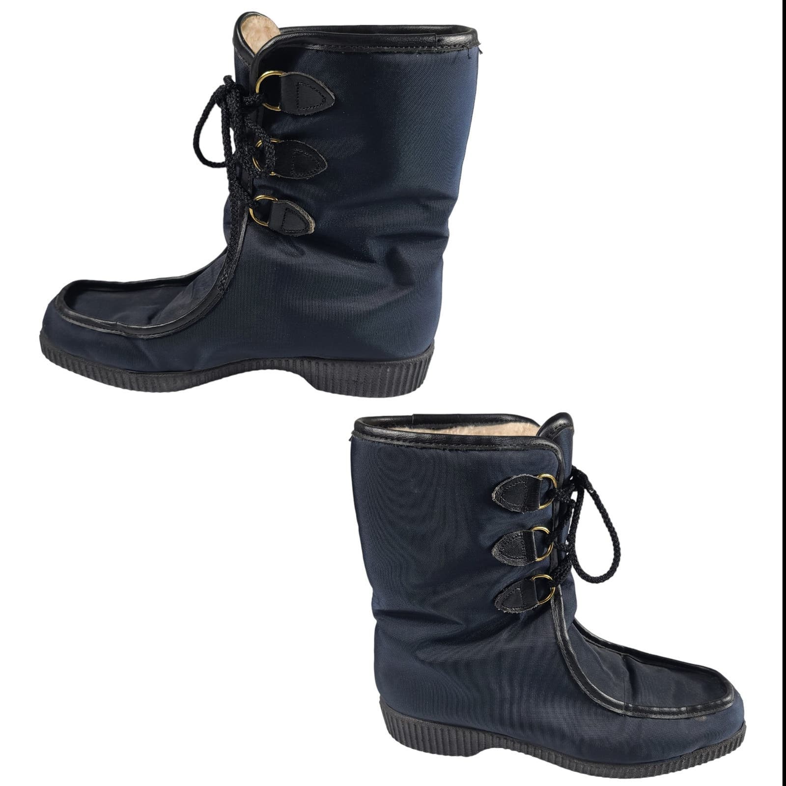 Dunhams Eskipades Blue Lace up Sherpa Lined Vintage Boots Made in Canada 8 Etsy