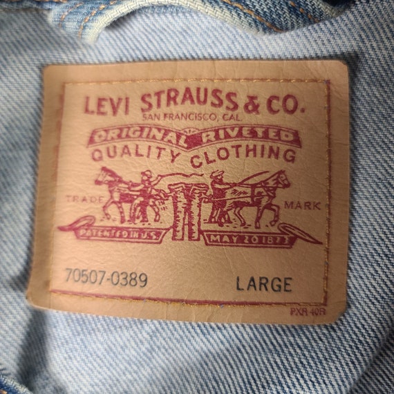 Levi Straus Blue Denim Jeans Vintage USA Jacket C… - image 4