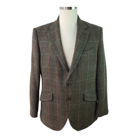 Charles Tyrwhitt Britain Green Blue Rust Plaid Wool Blazer Sport Coat 42 S Etsy