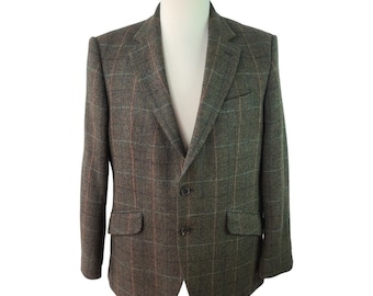 Charles Tyrwhitt Britain Green Blue Rust Plaid Wool Blazer Sport Coat 42 S