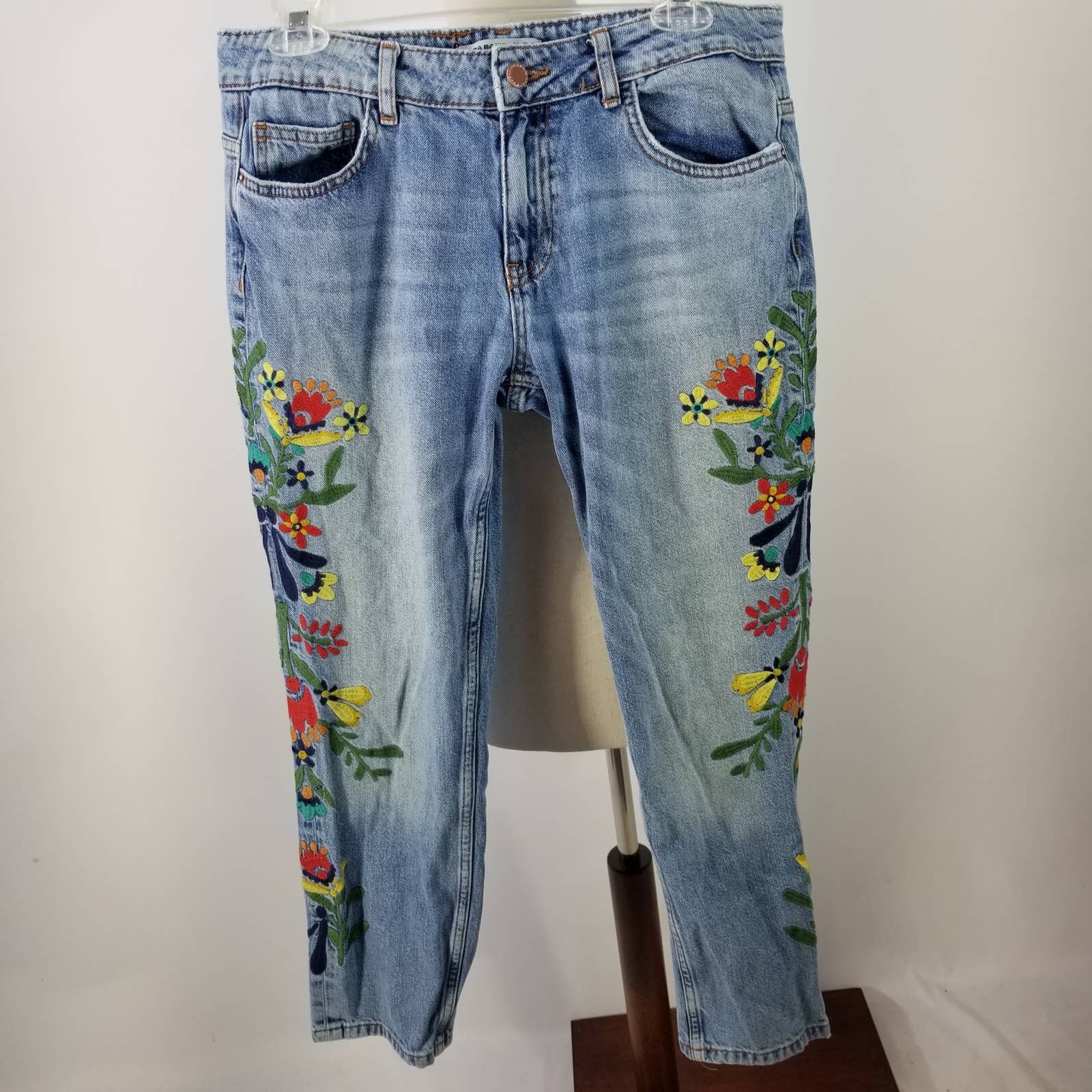 Zara Blue Denim Z Embroidered Vintage Jeans Size 6 - Etsy