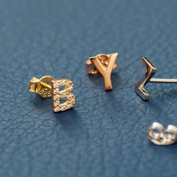 Initial Earrings Etsy