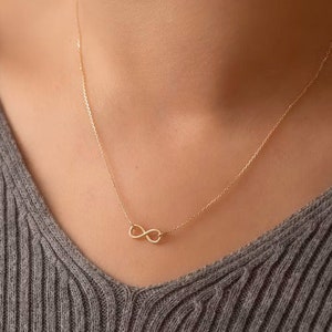 18K Gold Infinity Necklace | Solid Gold Pendant | Timeless 18K Gold Infinity Necklace | Solid Gold Pendant | Timeless