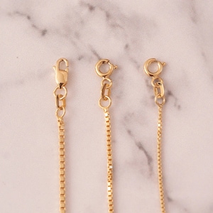 14K Real Gold Box Chain Extender, Gold Chain Extension For Box Chains, Box Chain Extender With Adjustable Rings For Necklace or Bracelets