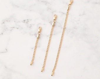 14K Real Gold Cuban Chain Extender, Solid Gold Necklace Bracelet Anklet Extension, Genuine Gold Gourmet Chain Extender With Lobster Clasp
