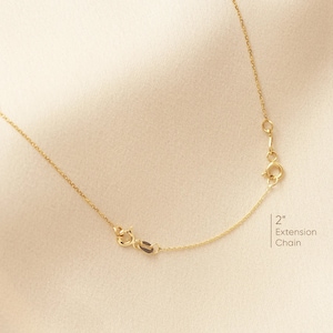 14K or 18K Real Gold Chain Extender, Solid Gold Necklace or Bracelet Extender, Cable Chain Extention With Adjustable Rings