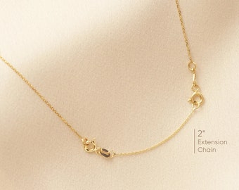 14K or 18K Real Gold Chain Extender, Solid Gold Necklace or Bracelet Extender, Cable Chain Extention With Adjustable Rings