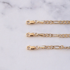 14K  Real Gold Figaro Chain Necklace Bracelet Anklet Extender, Extension for Figaro Chain, 3.15 mm Figaro Chain Extender For Jewelry