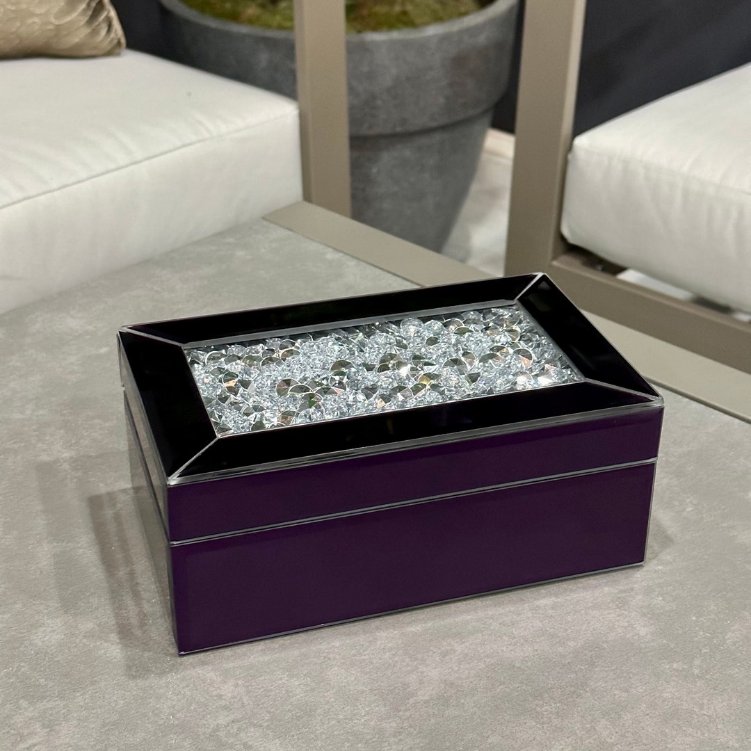 Purple Jewellery Box Purple and Glass Jewellery Box Modern Etsy
