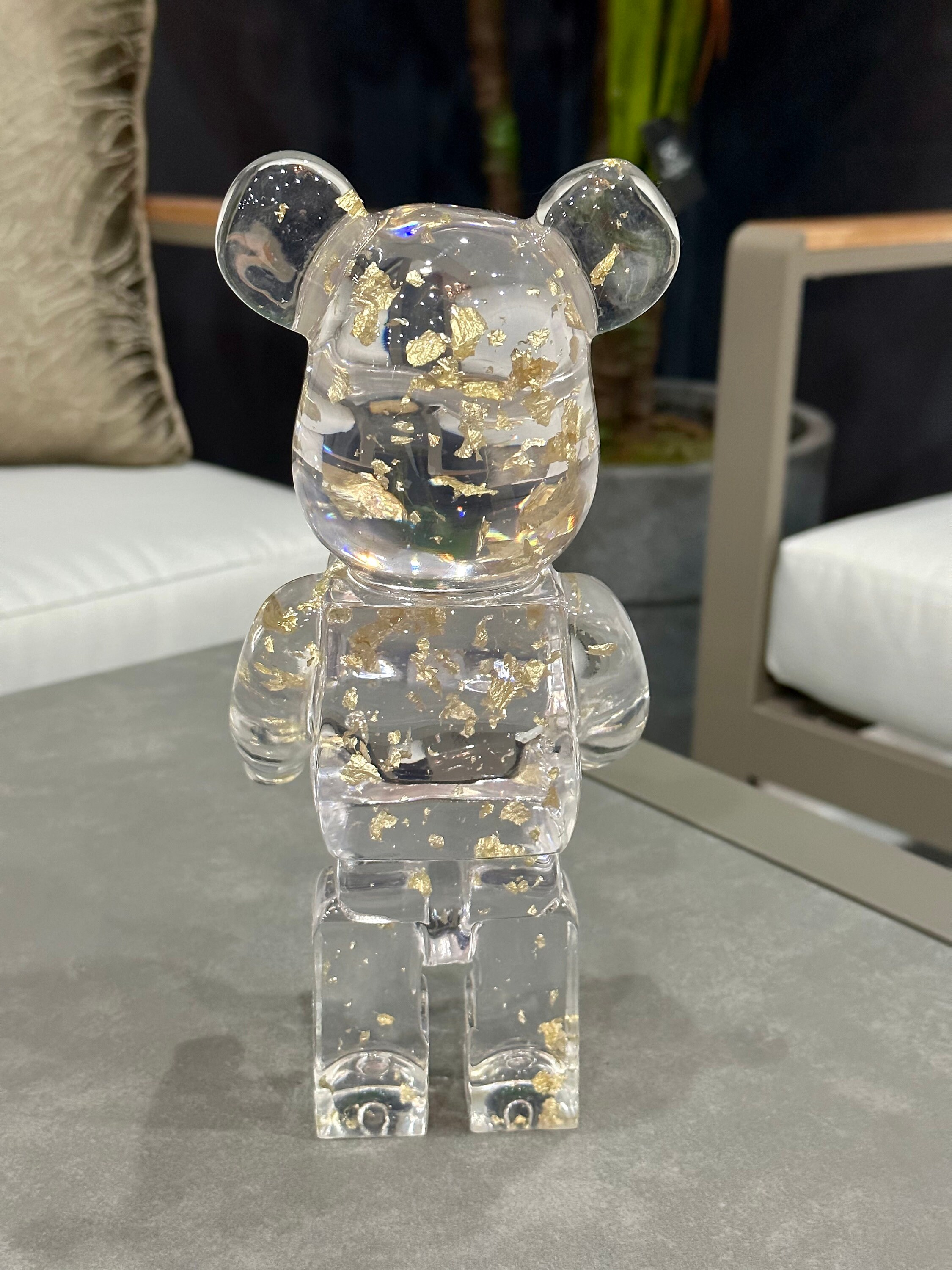 Gold Leaf Kaws Statue Resin and Leaf Kaws Bear Gold Resin Etsy