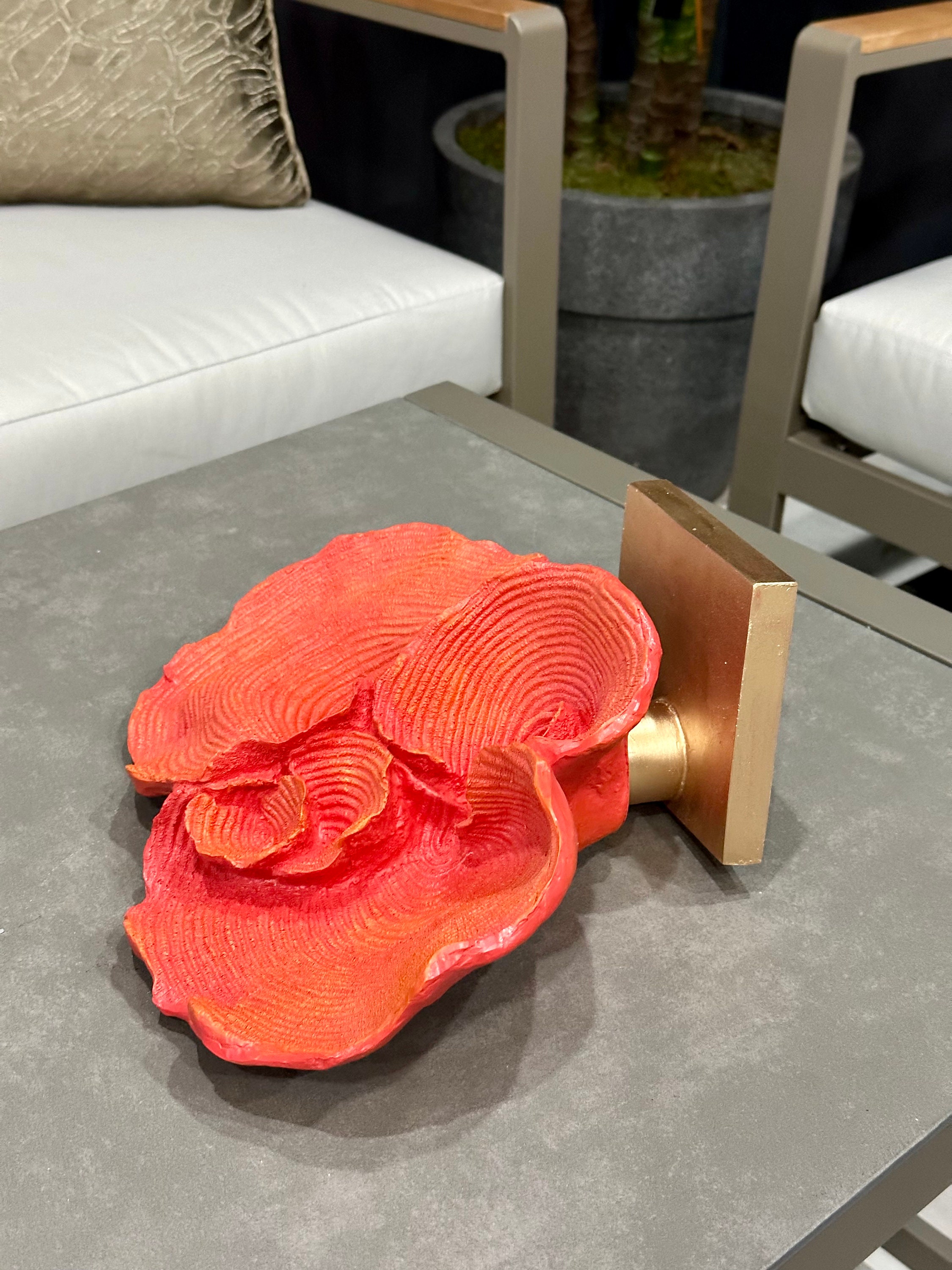 Navy and Red Coral Decorative Piece Oceaninspired Polyester Etsy