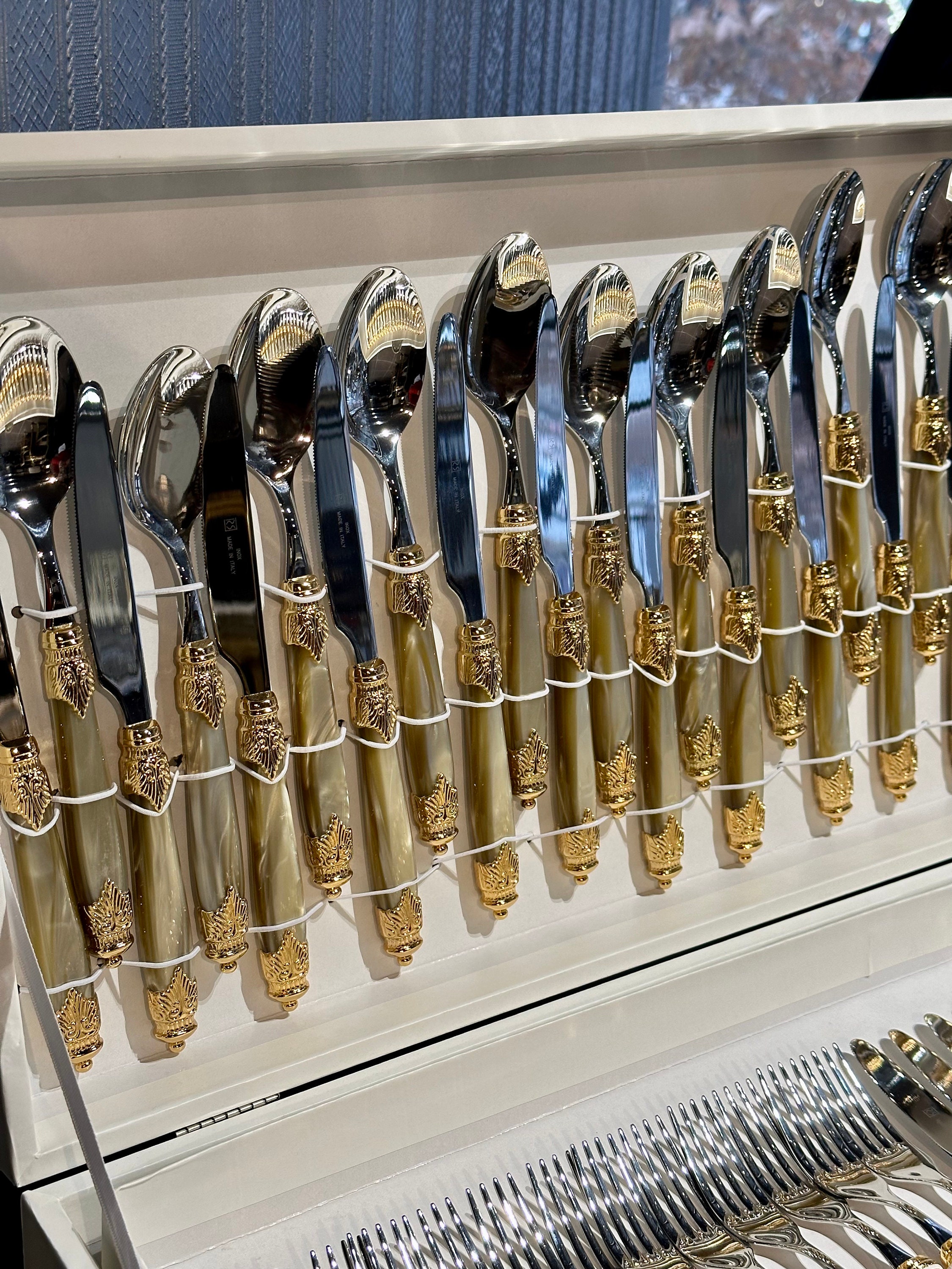 Italian Style Cutlery Set 75 Pcs Luxury Cutlery Set Bone and Etsy