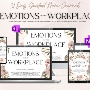 Journal OneNote Template 2023 &quot;Emotions in the WorkPlace&quot;, Digital Guided Journal, Microsoft OneNote Template, Therapy, Wellness, Self Care