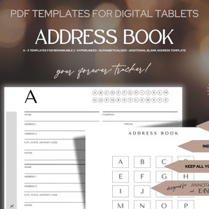 ADDRESS BOOK | Address Book Organizer | Alphabeticized and Fully Hyperlinked | Made for reMarkable, BOOX, GoodNotes, all Annotation Apps