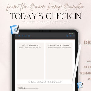 Daily CHECK-IN Journal | Check In Template | Daily Check In | Daily Mood Tracker | Daily Reflection Planner | Part of Brain Dump Printable