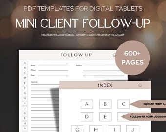 Client Tracker LOG BOOK | Made for reMarkable, BOOX, all Annotation Apps | Client Leads | Fully Hyperlinked, Alphabeticized and Indexed