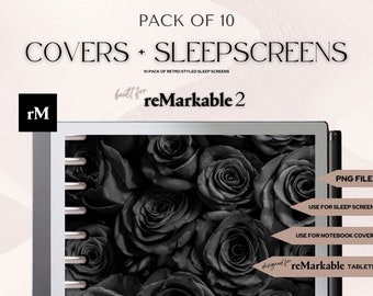 reMarkable 2 Notebook Cover Templates "CLASSIC ART" | reMarkable 1 & 2 Sleep Screen Templates 10 Designer Images | PNG Files