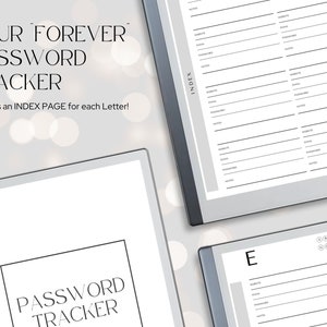 Password Tracker | Password Organizer | Alphabeticalized and Fully Hyperlinked | reMarkable Templates image 4