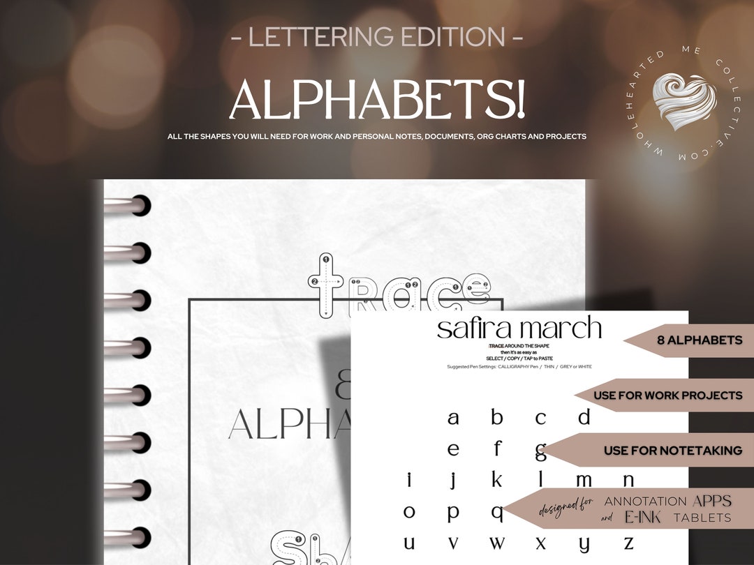 ALPHABETS | E-ink Templates | Practice Your Lettering | for Notetaking ...