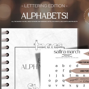 ALPHABET | E-Ink Vorlagen | Üben Sie Ihre Schrift | Für Notizen, Arbeiten, Projekte und Professionelle Unterlagen