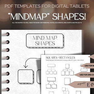 MindMap "SHAPES" | arquivos PDF e PNG | Feito para reMarkable, BOOX, GoodNotes, aplicativos de anotação | Ótimo para notas profissionais