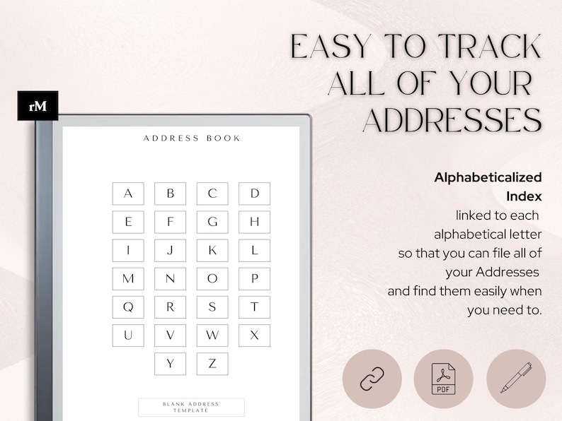 ADDRESS BOOK for Remarkable 2 Template Address Book Etsy