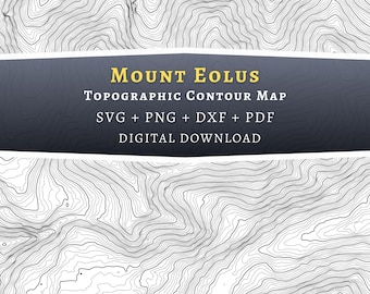 Mount Eolus Topographic Contour Map, Colorado Mountain SVG (Digital Download)