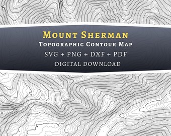 Mt.Sherman Topographic Contour Map, Colorado Mountain SVG (Digital Download)
