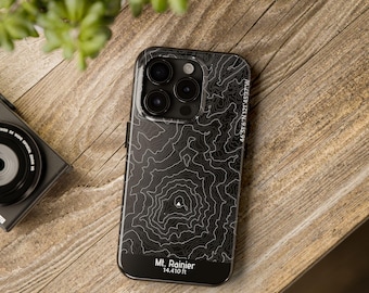 Mt. Rainier Topographic Map iPhone Case: Adventure Phone Cover