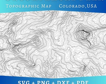 Wetterhorn  & Uncompahgre Peak Topographic Map SVG, Colorado Mountain Contour Lines, Laser Engraving File, Cricut Design Digital Download