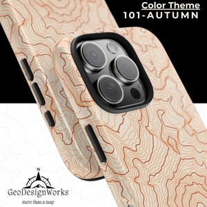 Mt. Rainier-kaarten voor iPhone 16, 15 Pro, 14 Pro-modellen Topografische kaart Stevige telefoonhoesjes