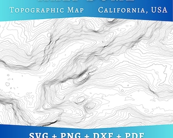 Half Dome Topographic Map SVG, Yosemite National Park Topo Lines, California Mountain Contour Map, Laser Cut File, Cricut Digital Download