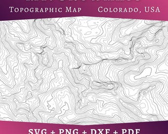 Mt Snowmass Topographic Map SVG, Colorado Contour Line Map, Topo Design Digital Download, Multi-layer Laser File