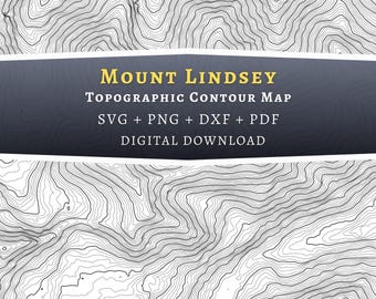 Mt.Lindsey Topographic Contour Map, Colorado Mountain SVG (Digital Download)