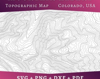 Mt Elbert Topographic Map SVG, Colorado Highest Peak Contour Line Map, Topo Design, Multi Layer Laser Cut File