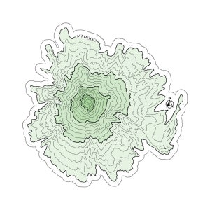 Mount Hood, Wy&#39;East Volcanic Mountain Topographic Map, Mountain Sticker for Travel Lovers