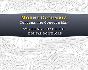 Mount Columbia Topographic Contour Map, Colorado Mountain SVG (Digital Download)